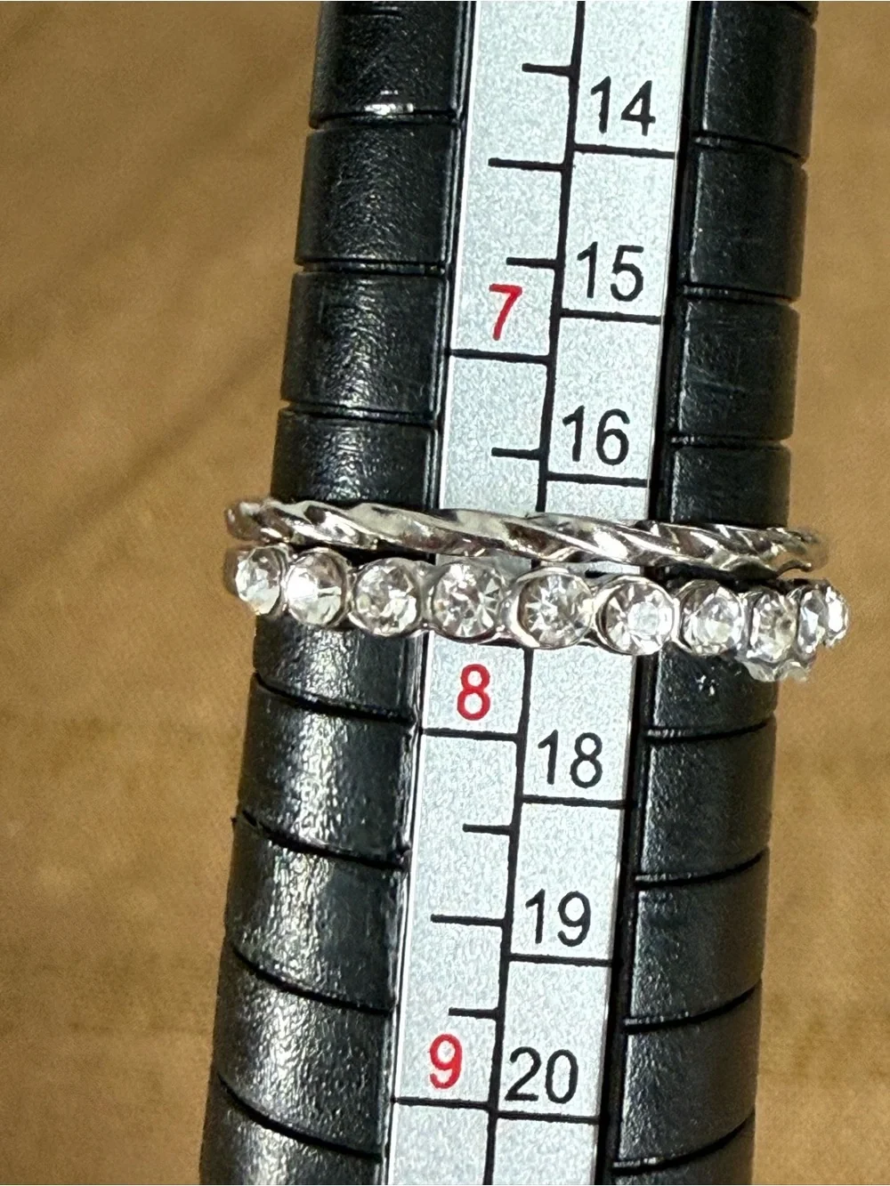 Silver Crystal Stackable Ring Set - Women's Silver Rings